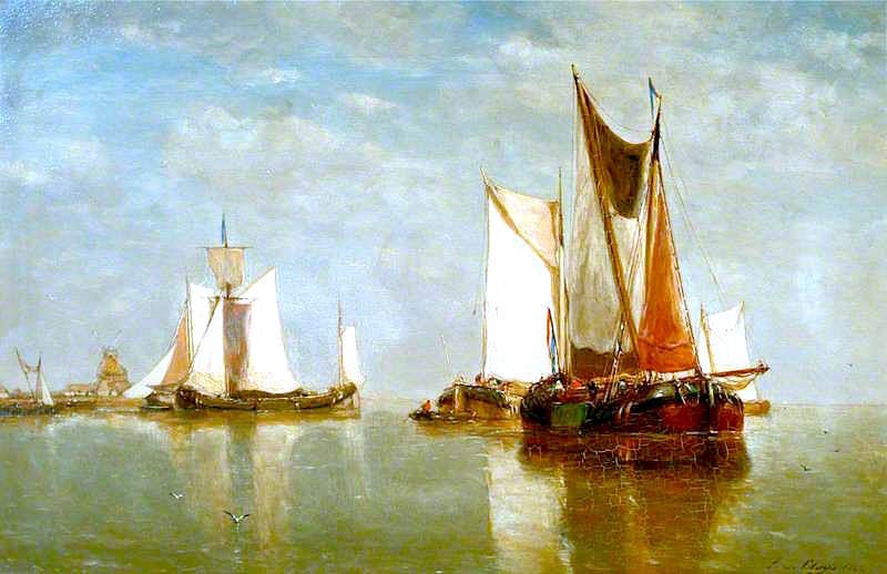 On the Scheldt, Afternoon, vintage artwork by Paul Jean Clays, A3 (16x12") Poster Print