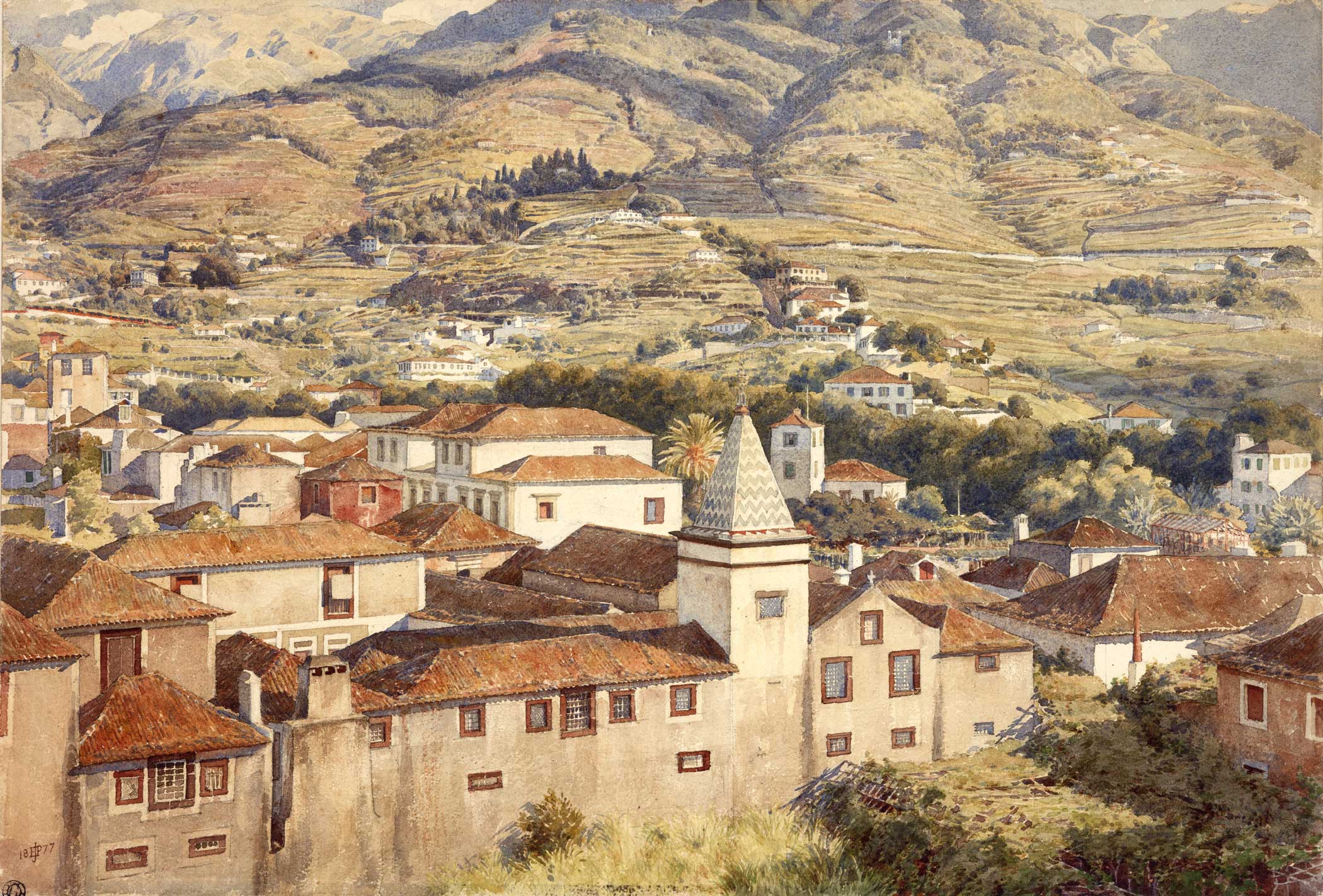 Funchal, Morning Sun, vintage artwork by Sir Edward John Poynter, 12x8" (A4) Poster