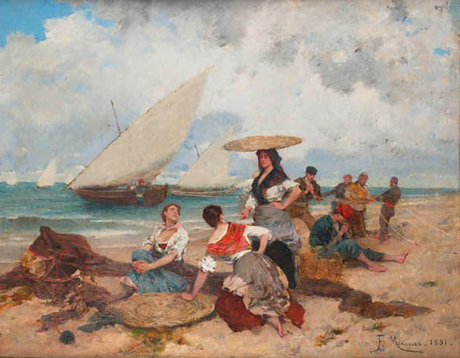 Pescadoras by Eliseo Meifren i Roig,A3(16x12")Poster