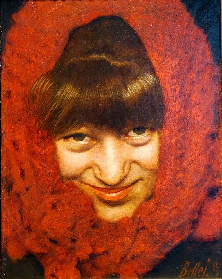 Smiling woman by Gaetano Bellei,A3(16x12")Poster