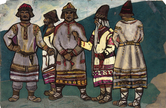 Costume design for 'Le Sacre du Printemps', vintage artwork by Nicholas Roerich, 12x8" (A4) Poster