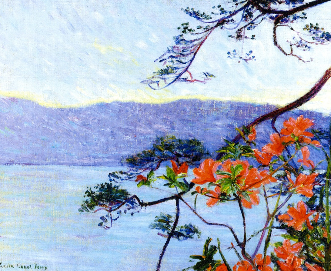 Suruga Bay, Azaleas, vintage artwork by Lilla Cabot Perry, 12x8" (A4) Poster