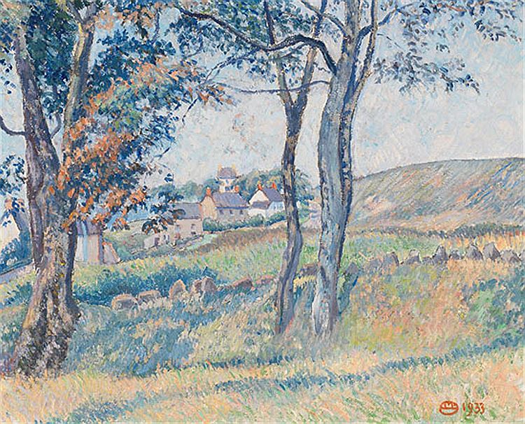 Reynoldston, September, vintage artwork by Lucien Pissarro, 12x8" (A4) Poster