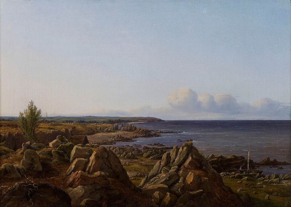 View of the parish of Østerlarsker, vintage artwork by Vilhelm Petersen, A3 (16x12") Poster Print