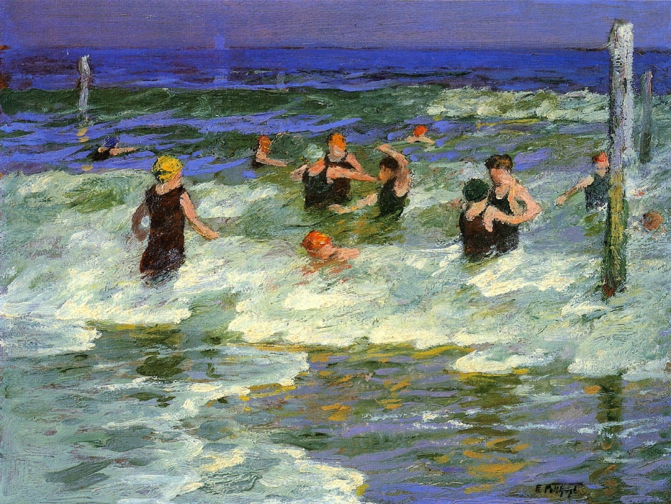 Bathing in the Surf by Edward Henry Potthast,A3(16x12")Poster