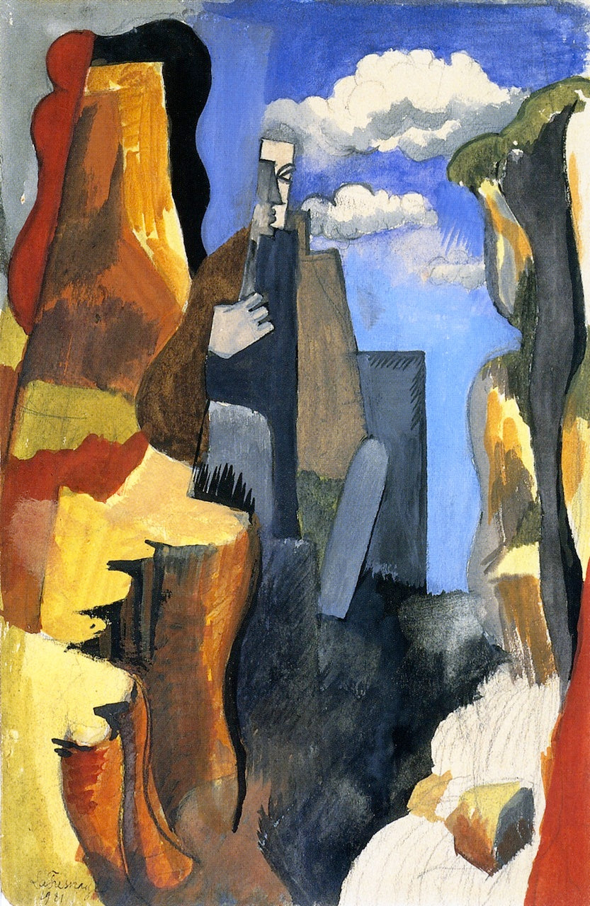 L'Apparition devant les rochers de Grasse, vintage artwork by Roger de la Fresnaye, 12x8" (A4) Poster