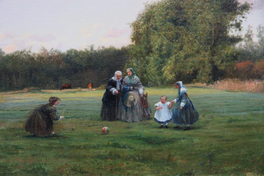 Jeux champêtres, vintage artwork by Adolphe Theodore Jules Potemont, 12x8" (A4) Poster
