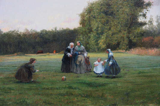 Jeux champêtres, vintage artwork by Adolphe Theodore Jules Potemont, 12x8" (A4) Poster