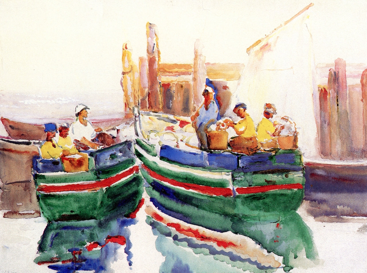 g Boats at Dock, Gloucester, Massachusetts by Annie G. Sykes,A3(16x12")Poster