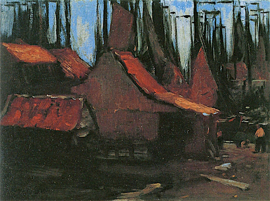 Red Roofs and Sails, vintage artwork by Henry B. Snell, 12x8" (A4) Poster