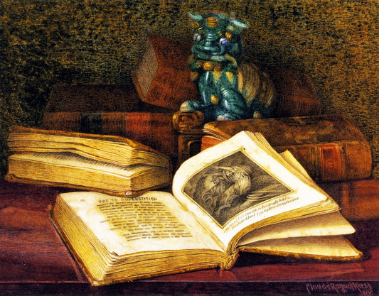 Ode to Superstition, vintage artwork by Claude Raguet Hirst, 12x8" (A4) Poster