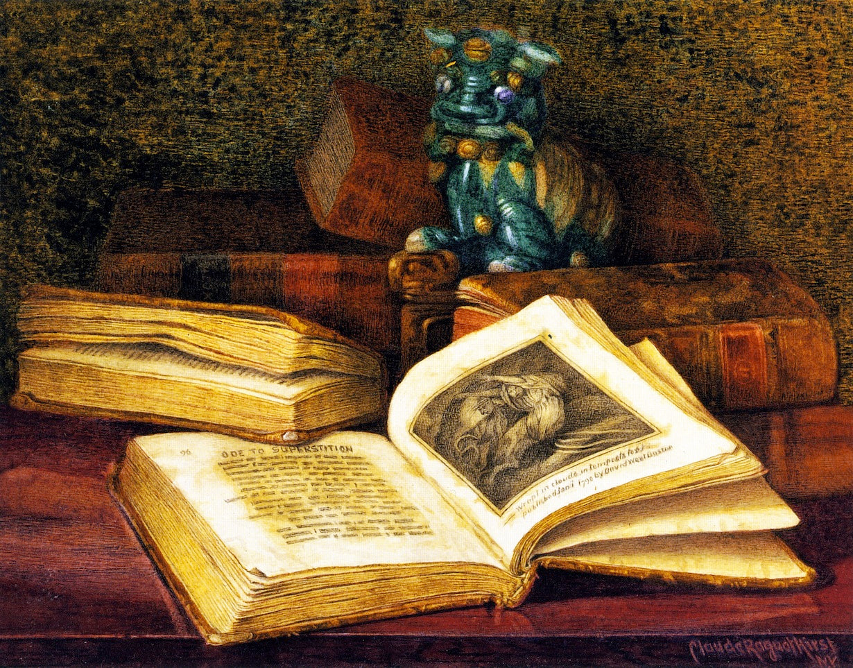 Ode to Superstition, vintage artwork by Claude Raguet Hirst, 12x8" (A4) Poster