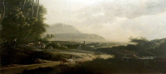 Landscape with a Winding Roadway, vintage artwork by Adam Pynacker, 12x8" (A4) Poster