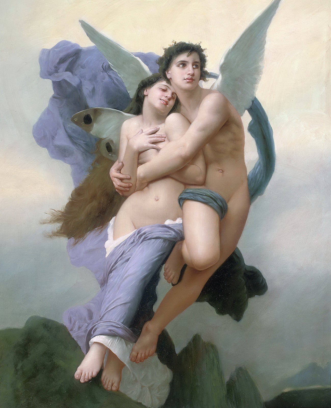 The Abduction of Psyche, vintage artwork by After William Bouguereau, 12x8" (A4) Poster
