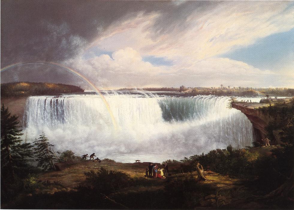 The Great Horseshoe Fall, Niagara, vintage artwork by Gilbert Stuart, 12x8" (A4) Poster