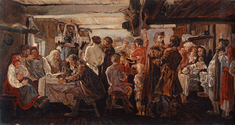 Peasant Wedding (study) by Andrei Petrovich Riabushkin,A3(16x12")Poster