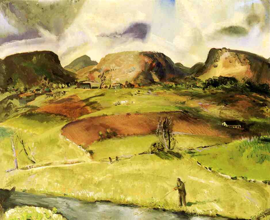 Trout Stream and Mountains, vintage artwork by Julian Walbridge Rix, 12x8" (A4) Poster