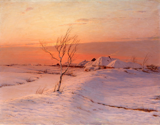 A Winter's Evening, vintage artwork by Nikolai Nikanorovich Dubovskoy, 12x8" (A4) Poster