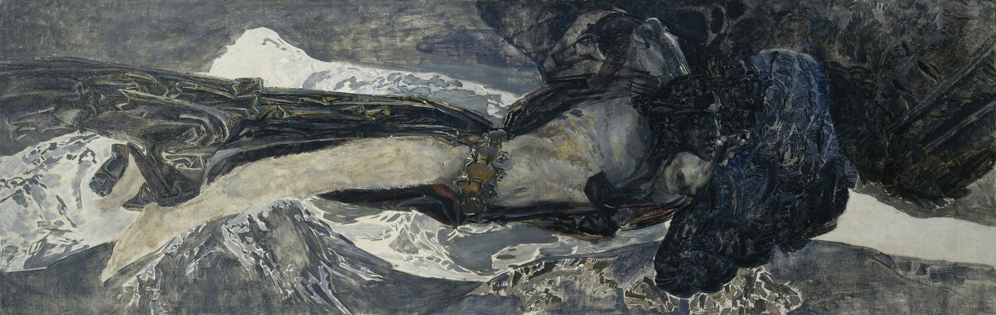 Flying Demon, vintage artwork by Mikhail Vrubel, 12x8" (A4) Poster