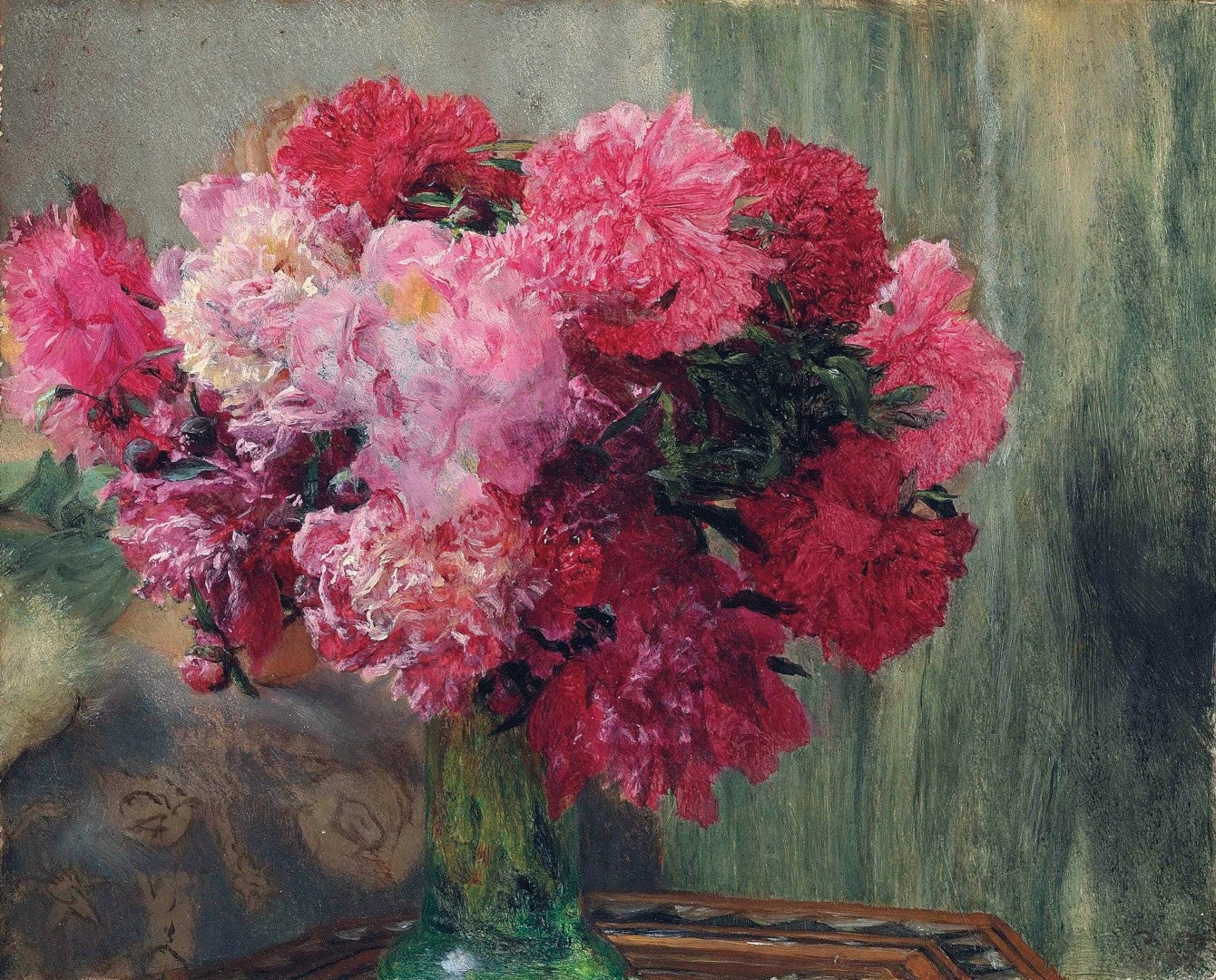 A Bunch of Peonies, vintage artwork by Sir Lawrence Alma-Tadema, 12x8" (A4) Poster