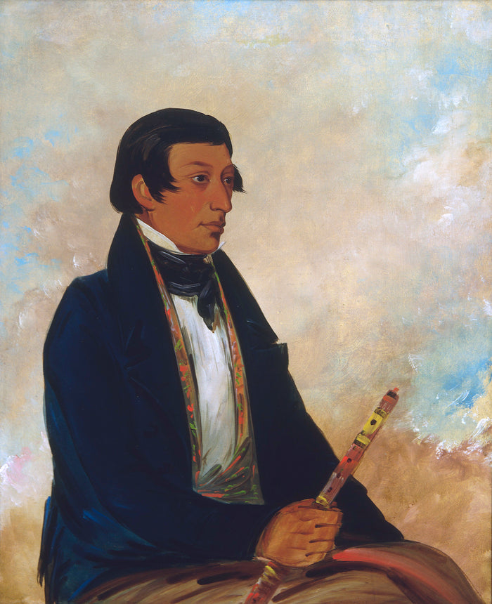Kee-món-saw, Little Chief, a Chief, vintage artwork by George Catlin, A3 (16x12