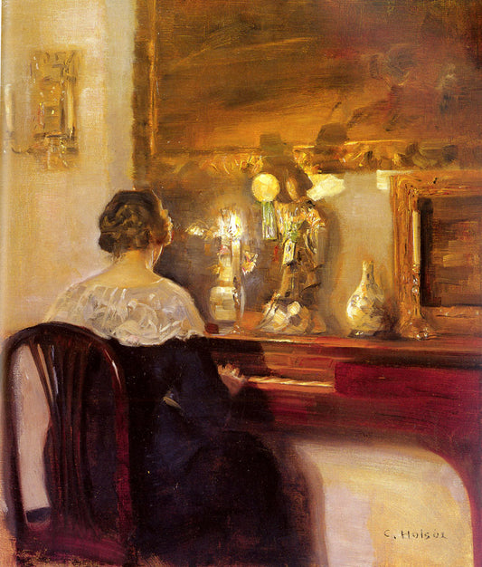A Lady Playing the Spinet by Carl Vilhelm Holsoe,A3(16x12")Poster