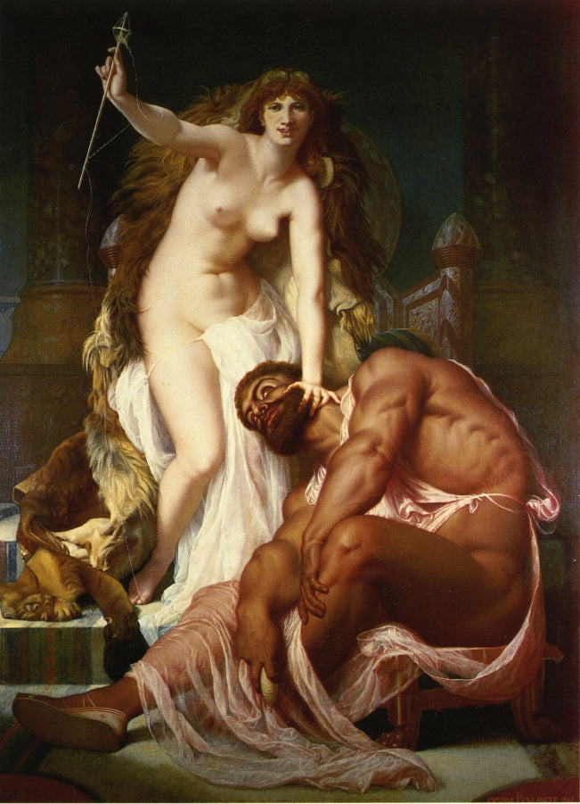 Hercules at the Feet of Omphale, vintage artwork by Gustave Boulanger, 12x8" (A4) Poster