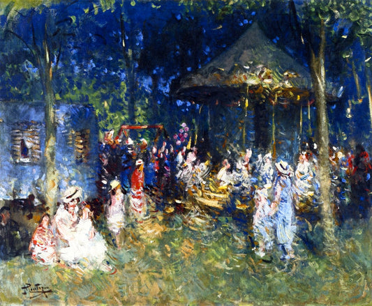 Carnival at Menilmontant, vintage artwork by Pierre-Eugène Montezin, 12x8" (A4) Poster