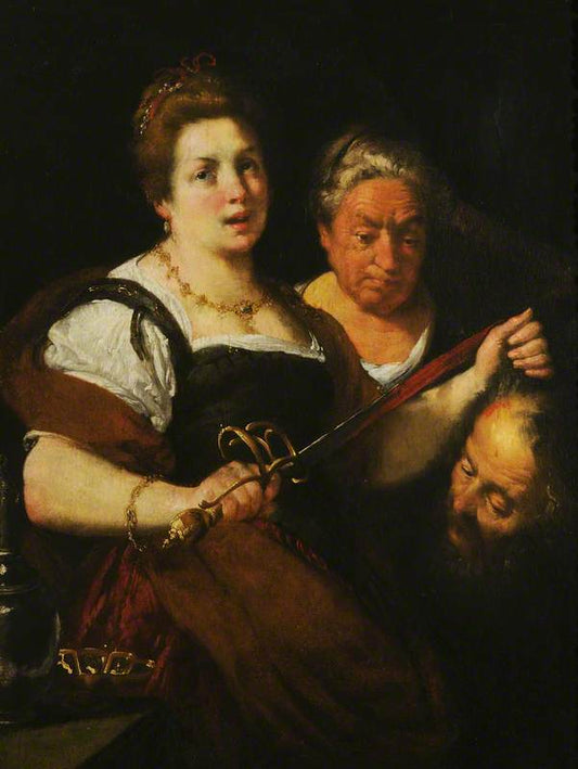 Judith and the Head of Holofernes, vintage artwork by Bernardo Strozzi, 12x8" (A4) Poster
