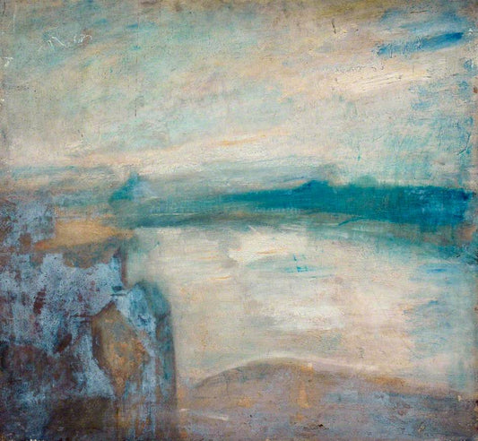 Dieppe Harbour from the Falaises, vintage artwork by Ambrose McEvoy, 12x8" (A4) Poster