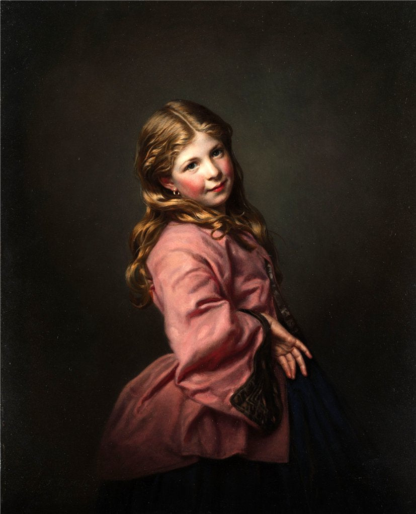 The Young Coquette, vintage artwork by Samuel Baruch Halle, 12x8" (A4) Poster