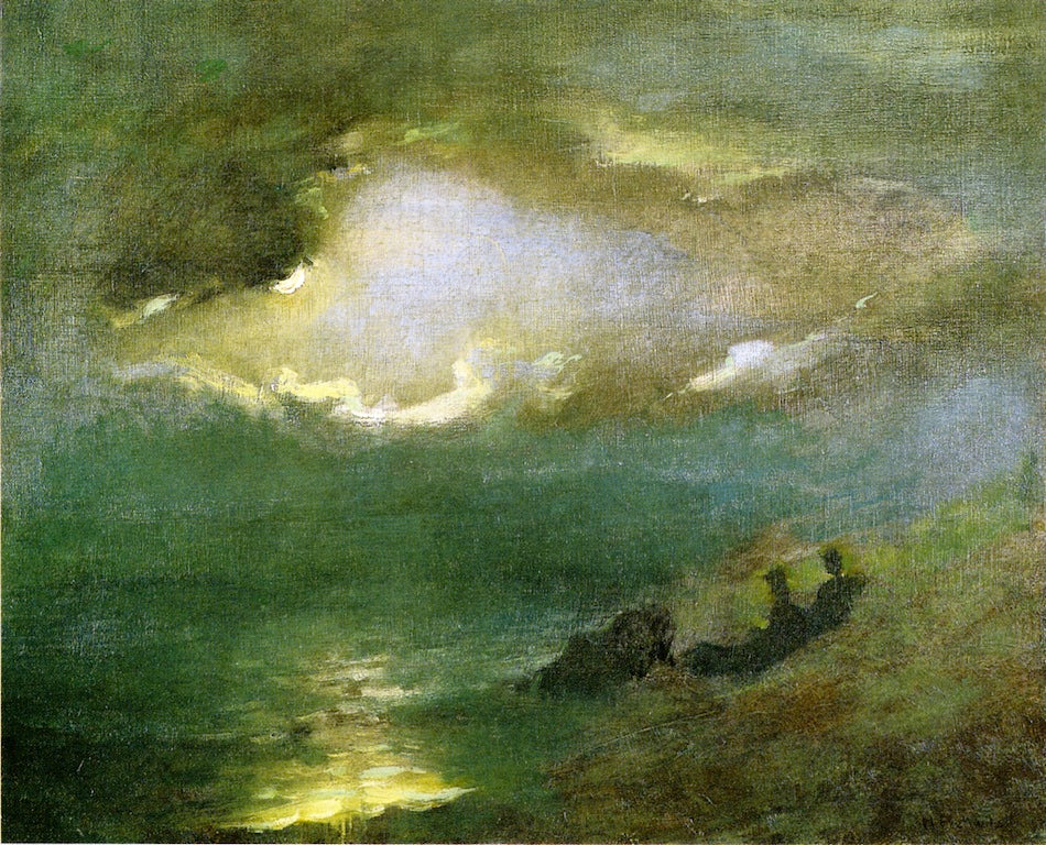 Moonlit Clouds over Peconic Bay by Henry Prellwitz,A3(16x12")Poster