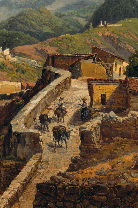 Street in La Guaira, vintage artwork by Ferdinand Konrad Bellermann, A3 (16x12") Poster Print