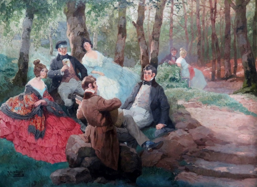 Pastoral concert, vintage artwork by Rudolf Alfred Höger, 12x8" (A4) Poster