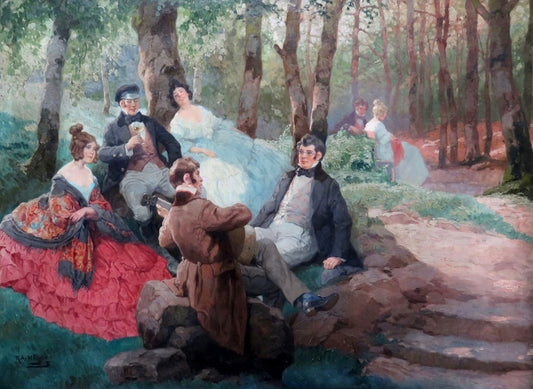 Pastoral concert, vintage artwork by Rudolf Alfred Höger, 12x8" (A4) Poster
