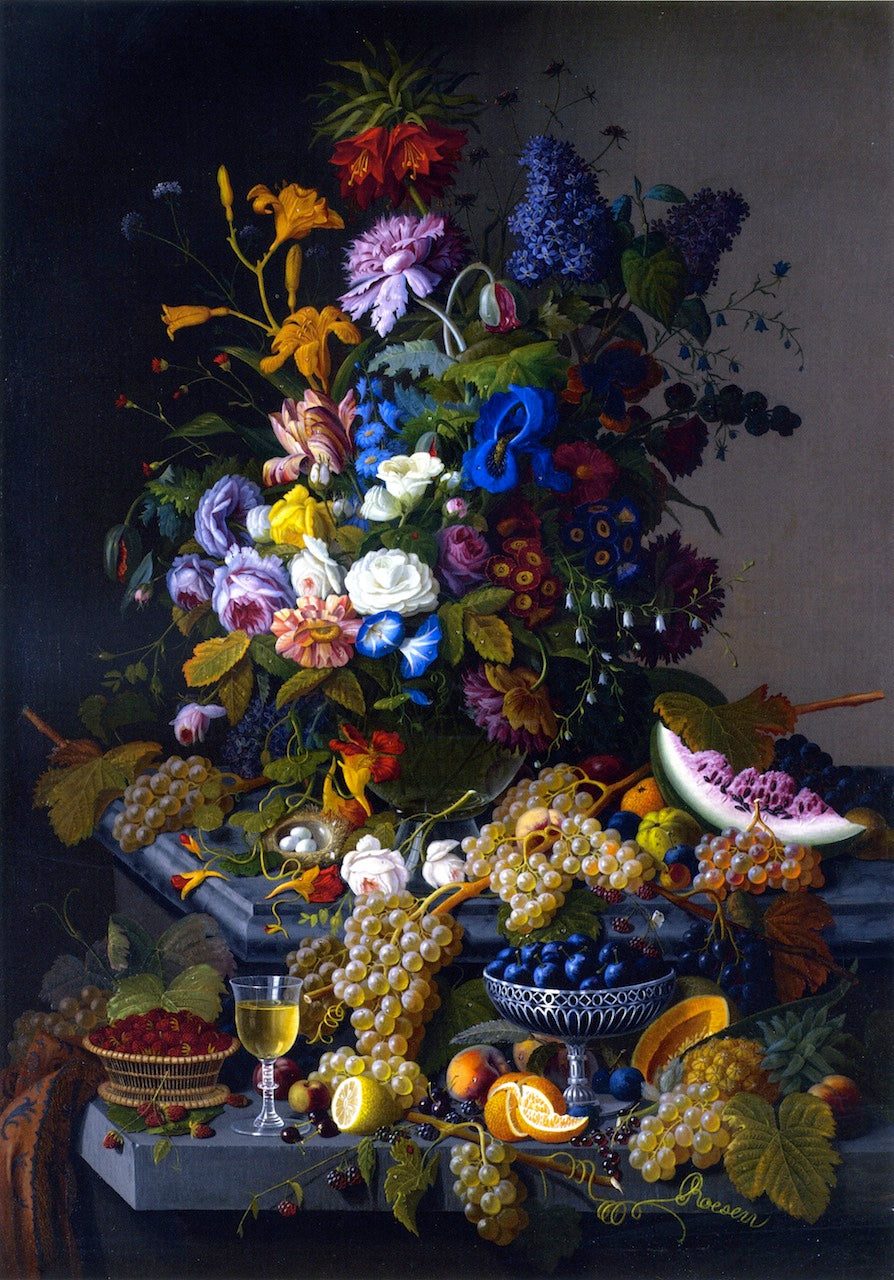 The Abundance of Nature, vintage artwork by Severin Roesen, A3 (16x12") Poster Print