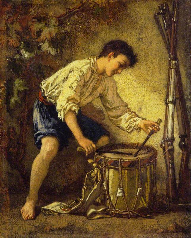 The Young Drummer, vintage artwork by Thomas Couture, A3 (16x12") Poster Print