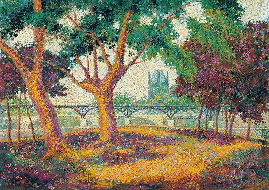 Le Pont des Arts, vintage artwork by Leo Gausson, 12x8" (A4) Poster
