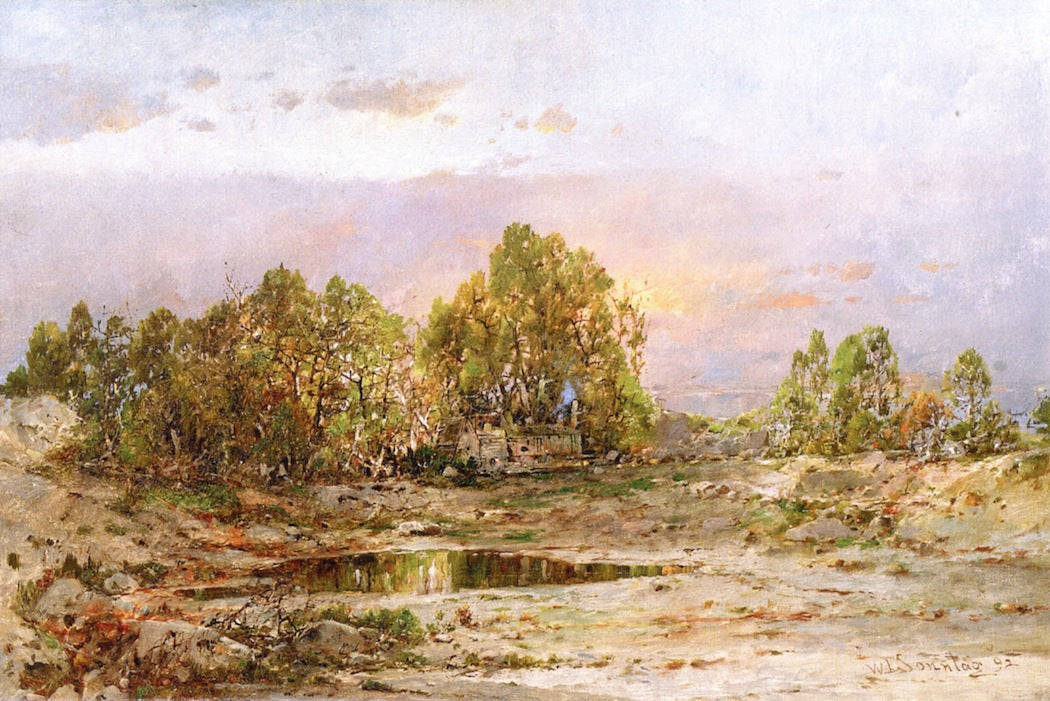 A Sultry Afternoon, vintage artwork by William Louis Sonntag, Sr, 12x8" (A4) Poster