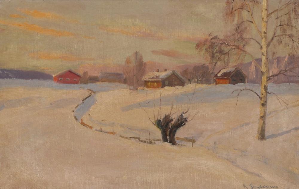 Winter Landscape (Vinterlandskap) by Andreas Singdahlsen,A3(16x12")Poster