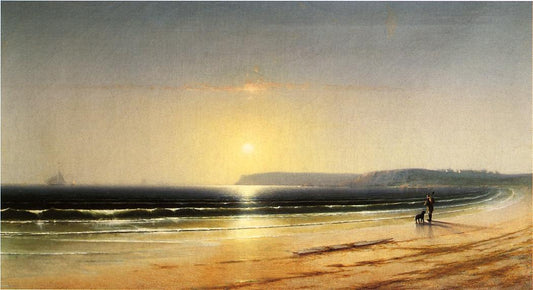 New England Sunset, vintage artwork by George Curtis, A3 (16x12") Poster Print