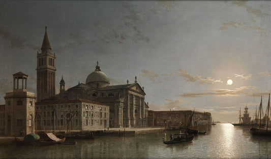 San Gorgio Maggiore by  Moonlight, vintage artwork by Henry Pether, 12x8" (A4) Poster