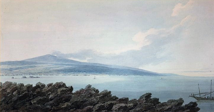 Mount Etna from a rock of lava near Catania, vintage artwork by John Robert Cozens, 12x8" (A4) Poster