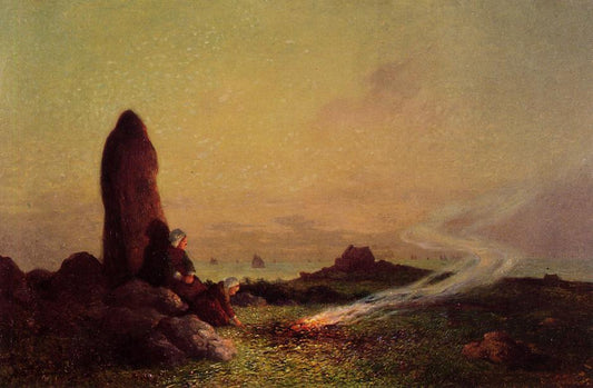 The Standing Stone, vintage artwork by Ferdinand du Puigaudeau, 12x8" (A4) Poster