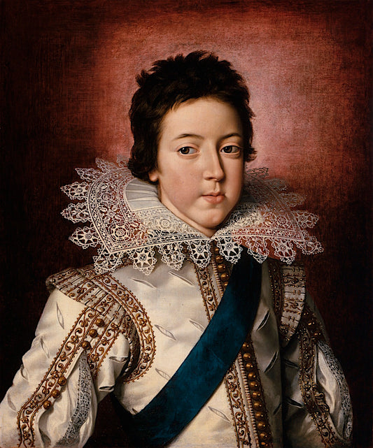 Portrait of Louis XIII, King of France as a Boy, vintage artwork by Frans Pourbus the Younger, 12x8" (A4) Poster