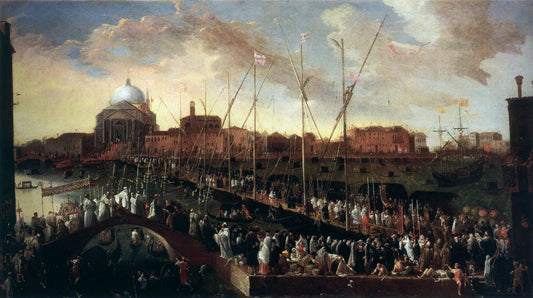 Procession for the Feast of the Redeemer, vintage artwork by Joseph Heintz The Younger, 12x8" (A4) Poster