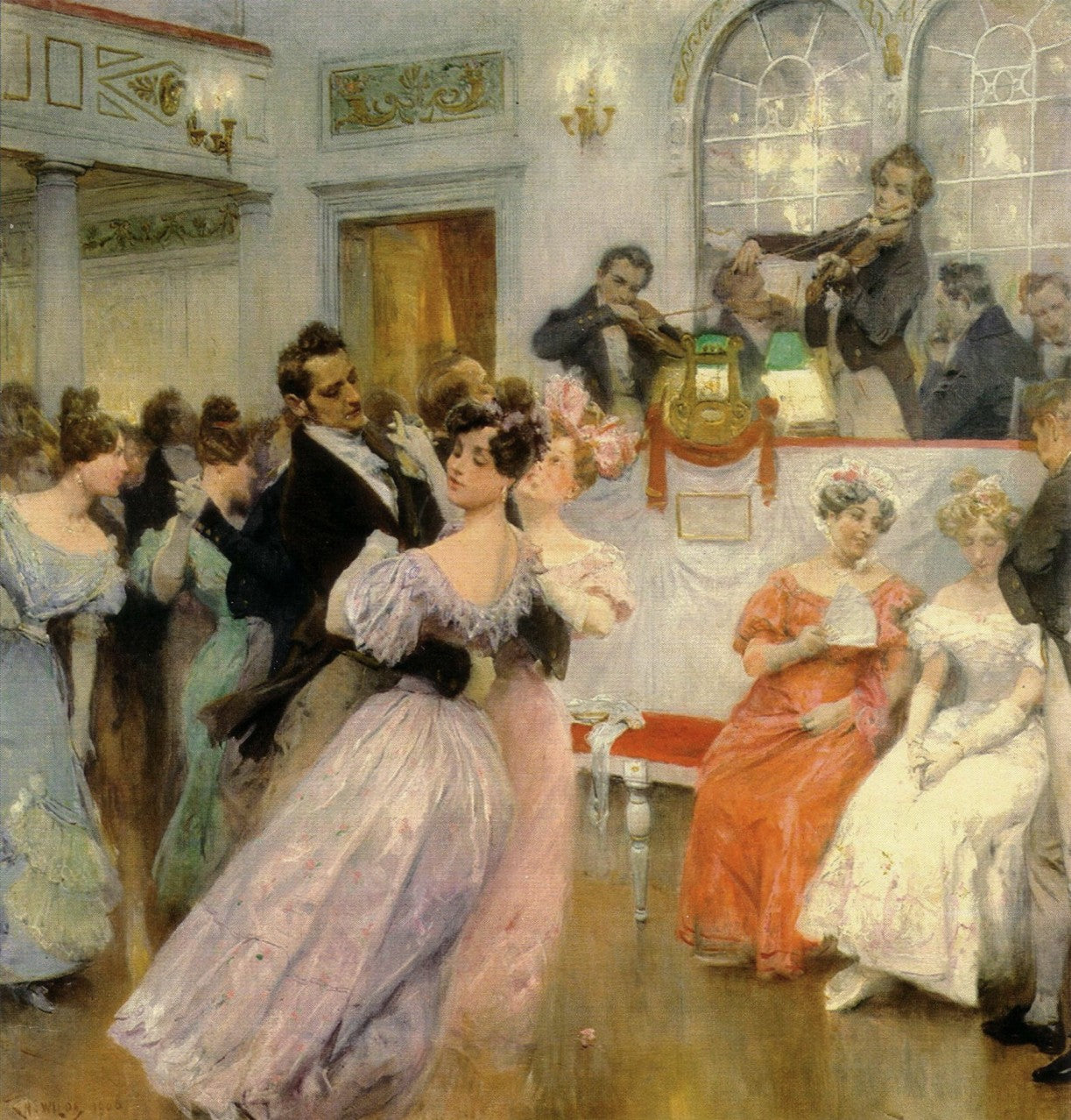 The Ball, vintage artwork by Charles Wilda, 12x8" (A4) Poster