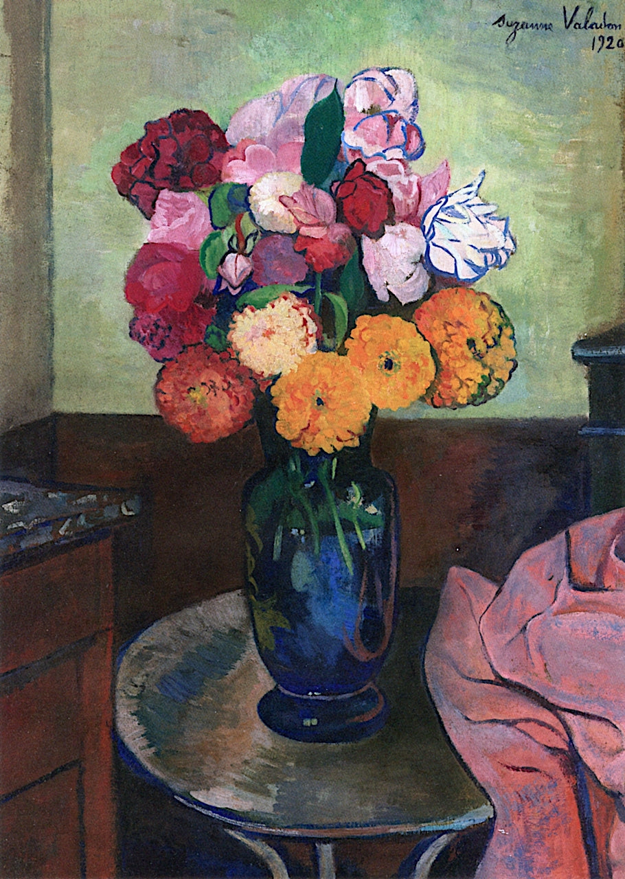 Vase of Flowers on a Round Table by Suzanne Valadon,A3(16x12")Poster