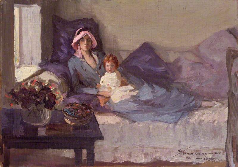 Clementine Ogilvy Spencer-Churchill, Baroness Spencer-Churchild and Sarah Churchill, vintage artwork by Sir John Lavery, R.A., 12x8" (A4) Poster