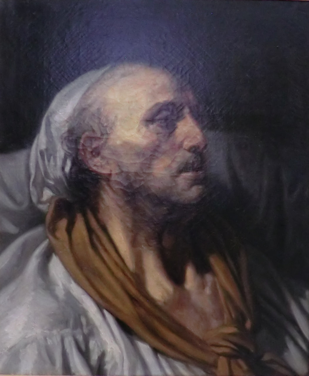 Bust of a Paraplegic, vintage artwork by Jean-Baptiste Greuze, 12x8" (A4) Poster